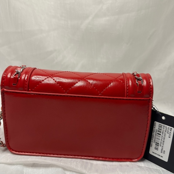 Badgley Mischka Red Quilted Crossbody Bag - Picture 4 of 6